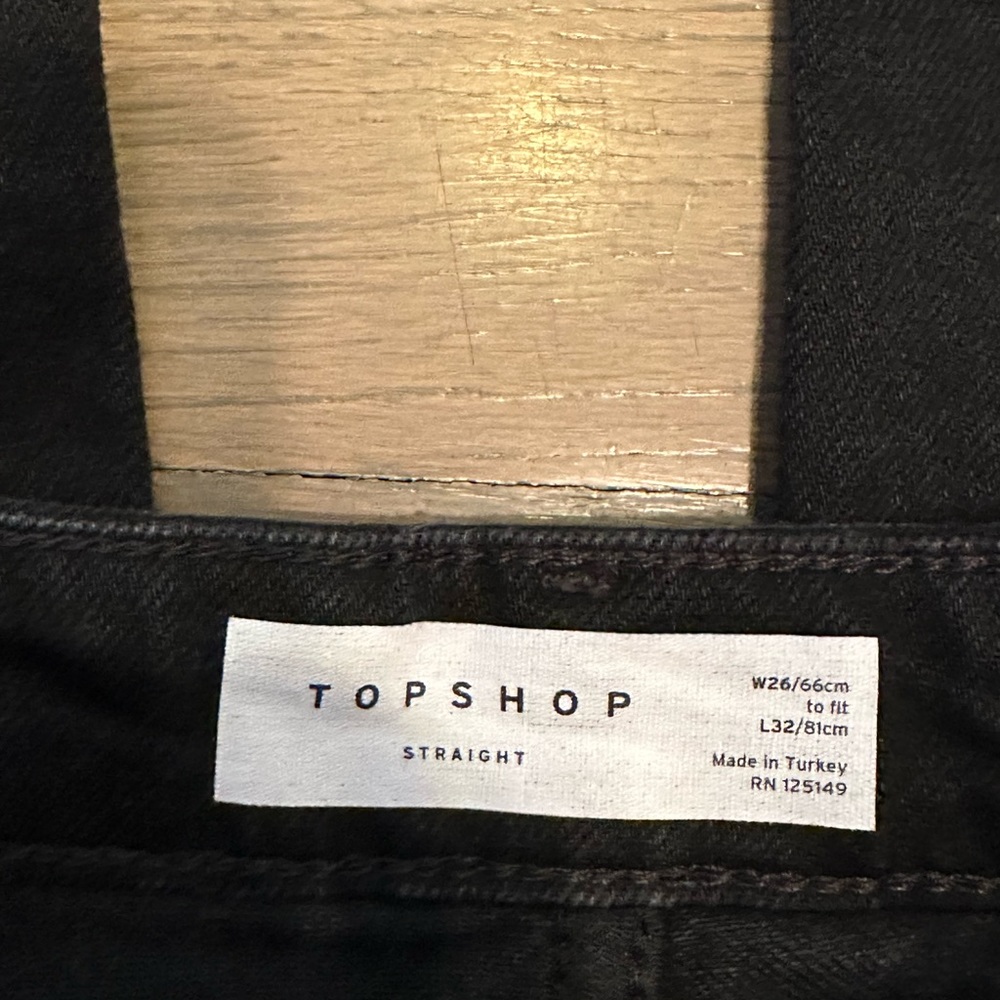 🚨FINAL SALE! PRICE IS FIRM🚨NWT TopShop Black Straight Leg Jeans - Picture 5 of 5